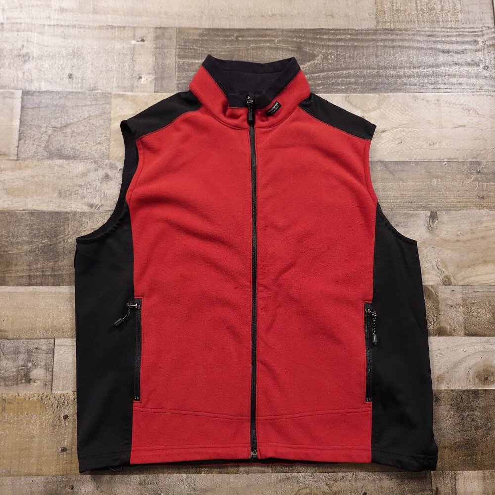 Eddie Bauer Windcutter Fleece Vest Men’s XL Red Black Outdoor Windproof